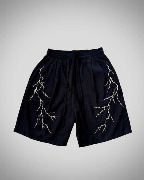 GAKKIN 雷鳴 LIGHTNING SHIRT SHORTS セット　XXL 雷鳴 LIGHTNING EMBROIDERY SHORTS BLACK – GXX