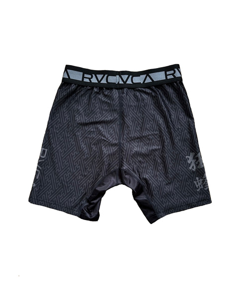 RVCA KRAZY BEEボクシングショーツ 黒/グレー ハーフパンツ S