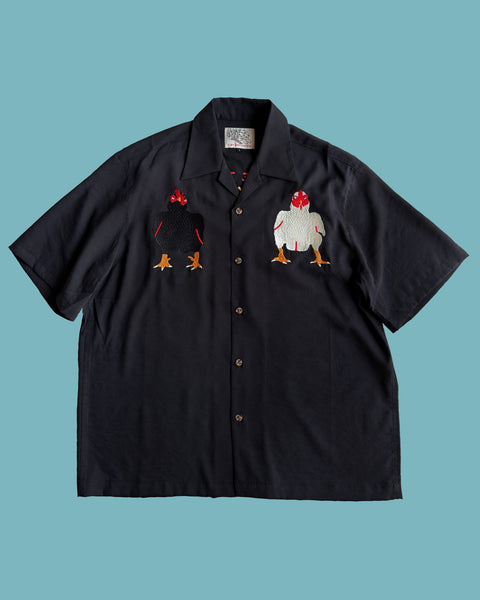 R.J.B STEADY BLUE 半袖BDシャツ　刺繍　日本製　黒　38 JUNYA WATANABE MAN(ジュンヤワタナベマン) チェックBDシャツWR