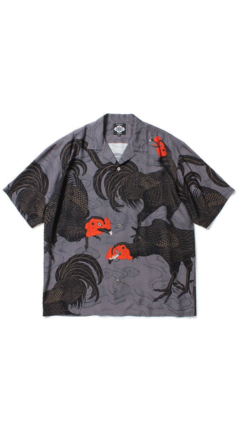 GAKKIN × BUDSPOOL 渦 軍鶏 HAWAIIAN SHIRTトップス