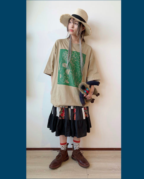 MAATE & SONS 薄緑 シャツ サイズ3 FreeZone シャツ オーバーサイズ チェックシャツ メンズ