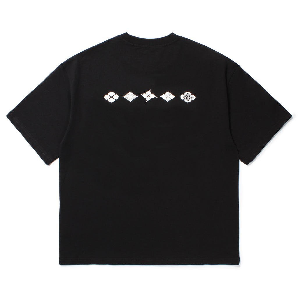GAKKIN x BUDSPOOL 花罰家紋 S/S TEE BLACK – GXX