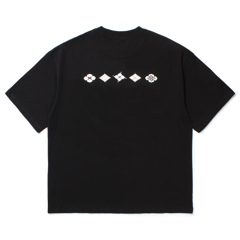 GAKKIN x BUDSPOOL 花罰家紋 S/S TEE BLACK – GXX