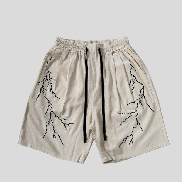 GAKKIN 雷鳴 LIGHTNING SHIRT SHORTS セット　XXL 雷鳴 LIGHTNING EMBROIDERY SHORTS WHITE – GXX