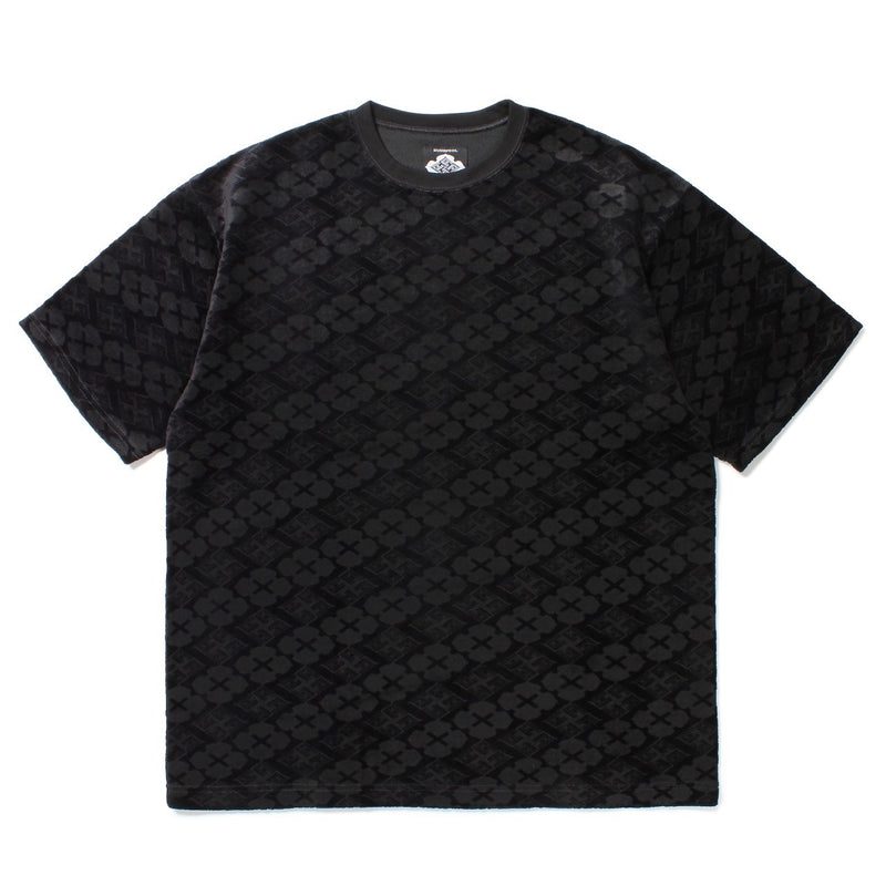 花罰家紋 VELOUR S/S TEE BLACK