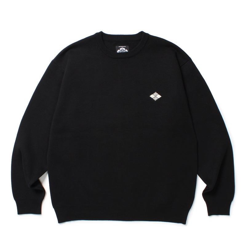 (完売品)入手困難　gakkin×BUDS POOL セーター L限界値下げ GAKKIN × BUDSPOOL 花罰家紋 COTTON KNIT JACQUARD SWEATER CHARCOAL