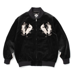 GAKKIN × BUDSPOOL 白墨狐 XL GAKKIN × BUDSPOOL 白墨狐 VELVETEEN SOUVENIR JACKET – GXX
