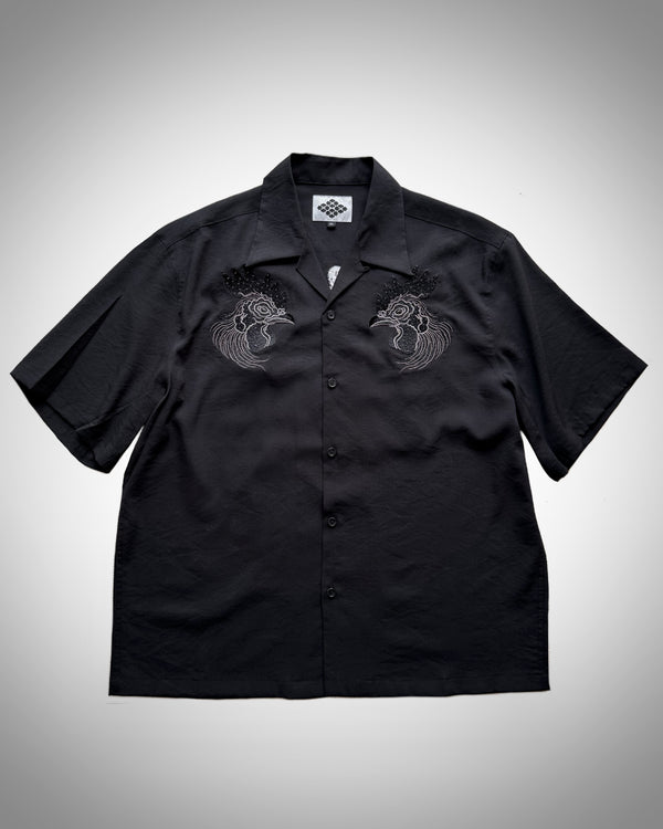 NIWATORI EMBROIDERY BLACK SHIRT
