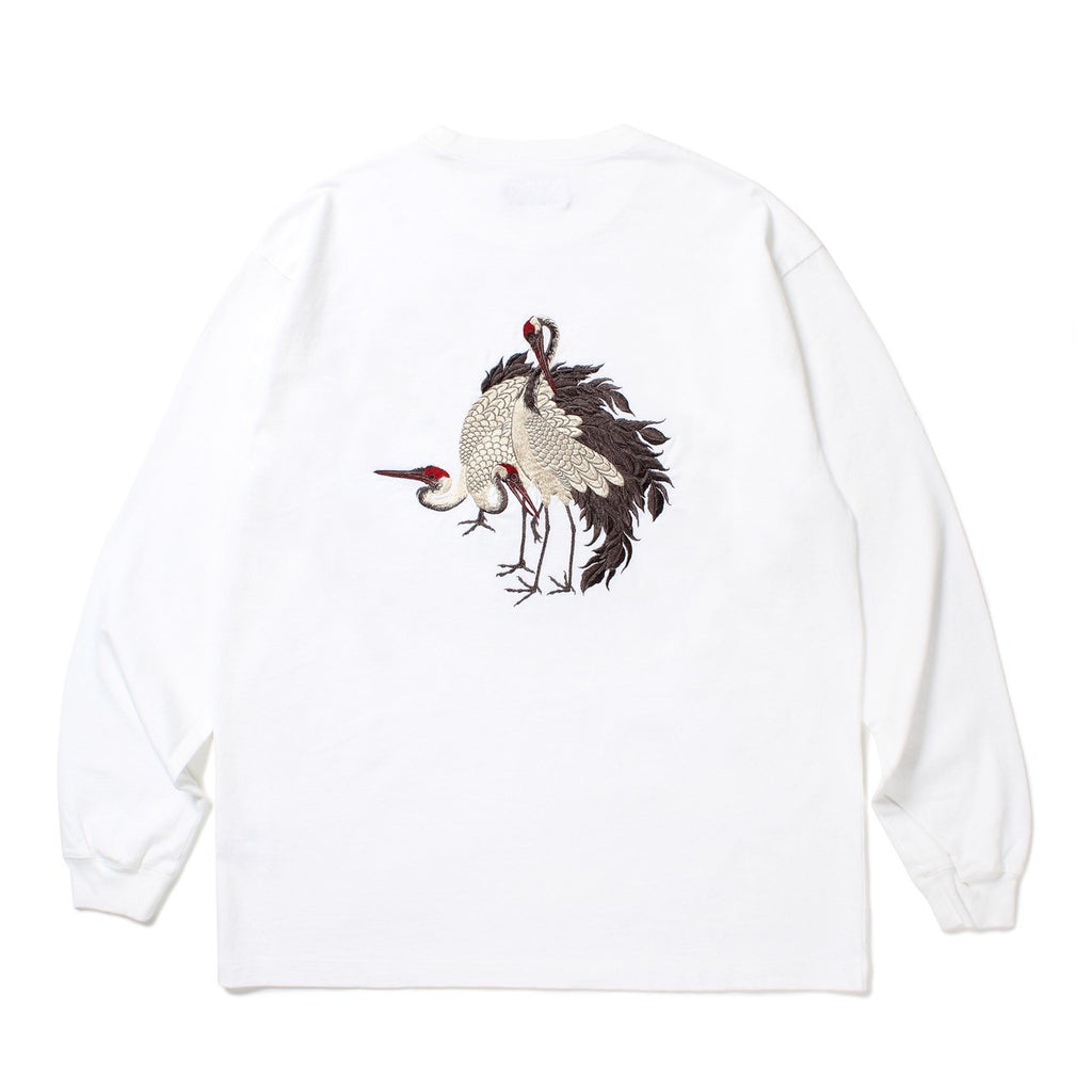 赤目鶴 EMBROIDERY L/S TEE WHITE – GXX
