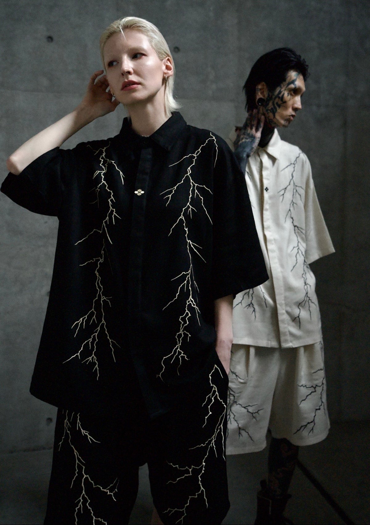 雷鳴 LIGHTNING EMBROIDERY SHORTS BLACK – GXX