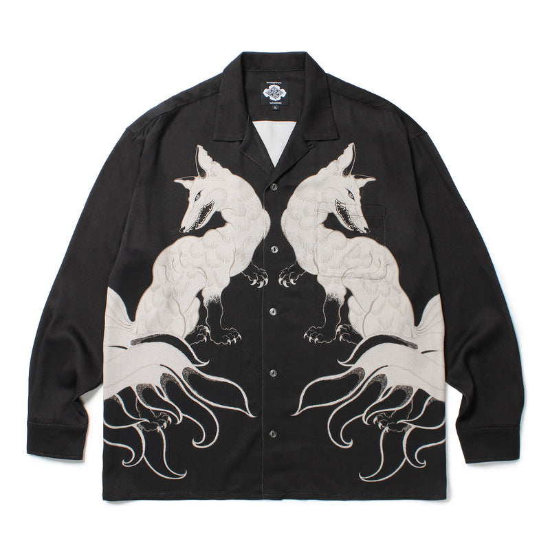 GAKKIN × BUDSPOOL 白墨狐 XL GAKKIN × BUDSPOOL 白墨狐 L/S HAWAIIAN SHIRT – GXX