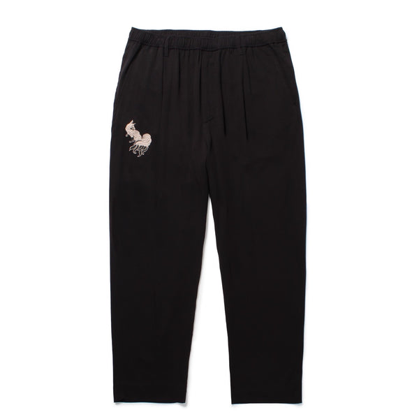 白墨狐　EMBROIDERY EASY TROUSERS