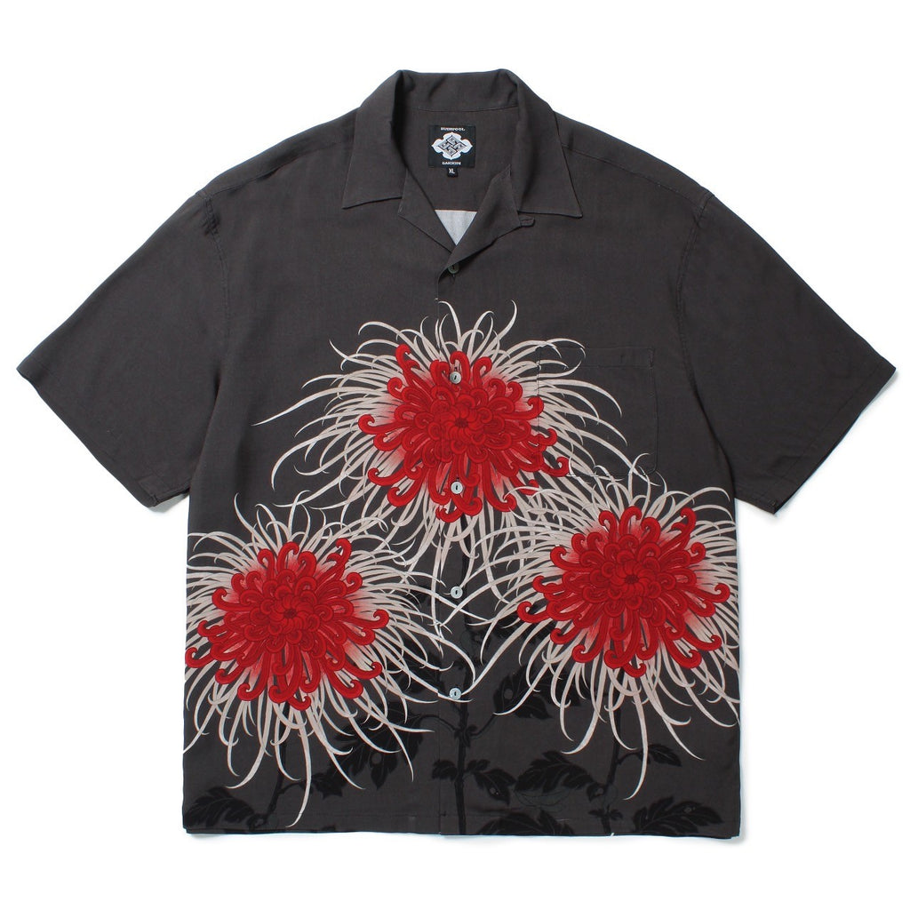 日章菊 HAWAIIAN SHIRT CHARCOAL BLACK – GXX 日章菊 HAWAIIAN SHIRT CHARCOAL BLACK – GXX