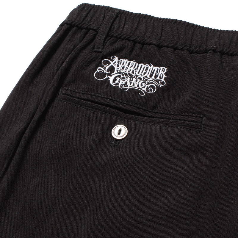 白墨狐　EMBROIDERY EASY TROUSERS