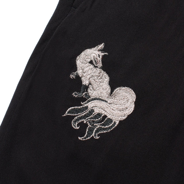 白墨狐　EMBROIDERY EASY TROUSERS
