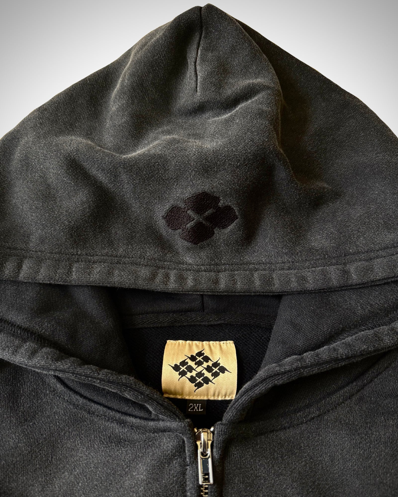 BLACK DEAD LOTUS EMBROIDERY ZIP HOODIE JACKET – GXX