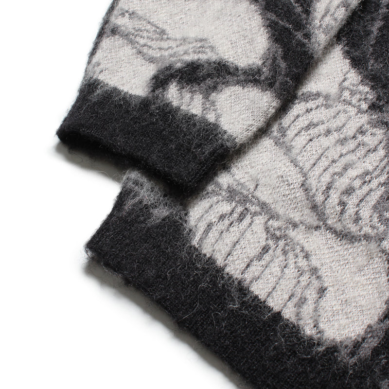 浮蓮華 JACQUARD MOHAIR KNIT CARDIGAN – GXX