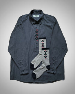 G TYROLEAN SHIRT AND SOCKS PAIR GRAY