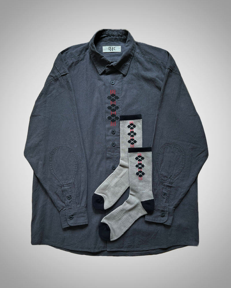 G TYROLEAN SHIRT AND SOCKS PAIR GRAY