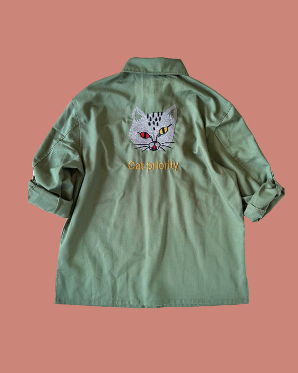 Cat priority embroidered shirt part2