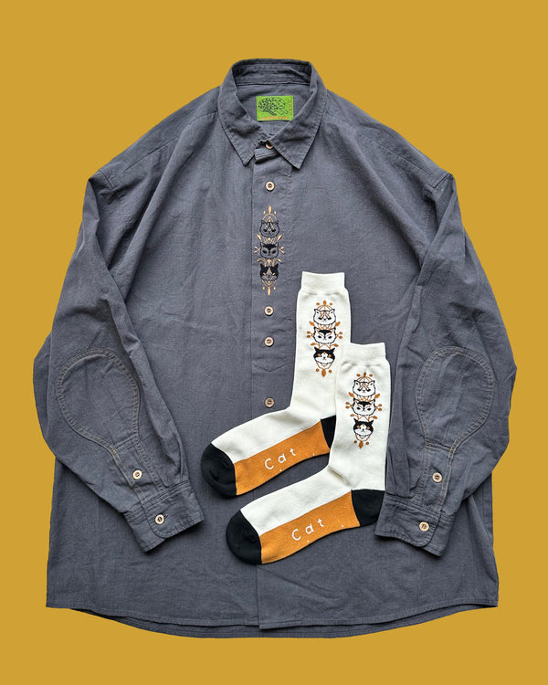 N TYROLEAN SHIRT AND SOCKS PAIR GRAY　