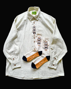 N TYROLEAN SHIRT AND SOCKS PAIR OFF WHITE　