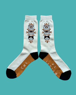 ３匹の猫　靴下　　3 cats socks