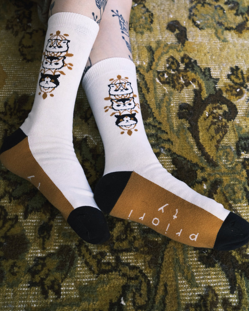 ３匹の猫　靴下　　3 cats socks