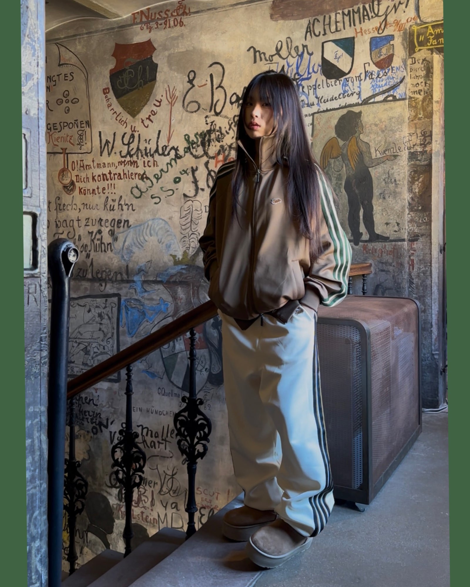 double color side line track suits MOCHA BROWN – GXX