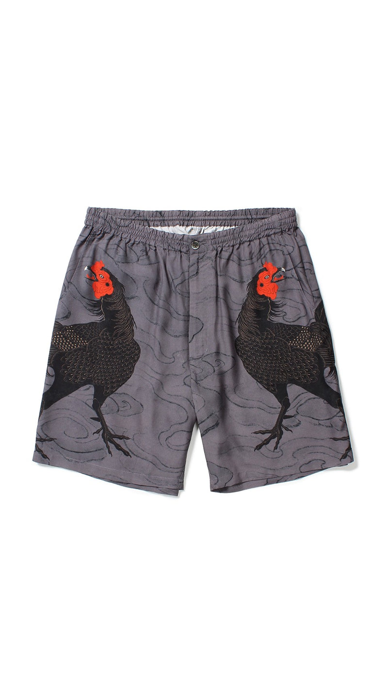 GAKKIN × BUDSPOOL 渦軍鶏 HAWAIIAN SHORTS