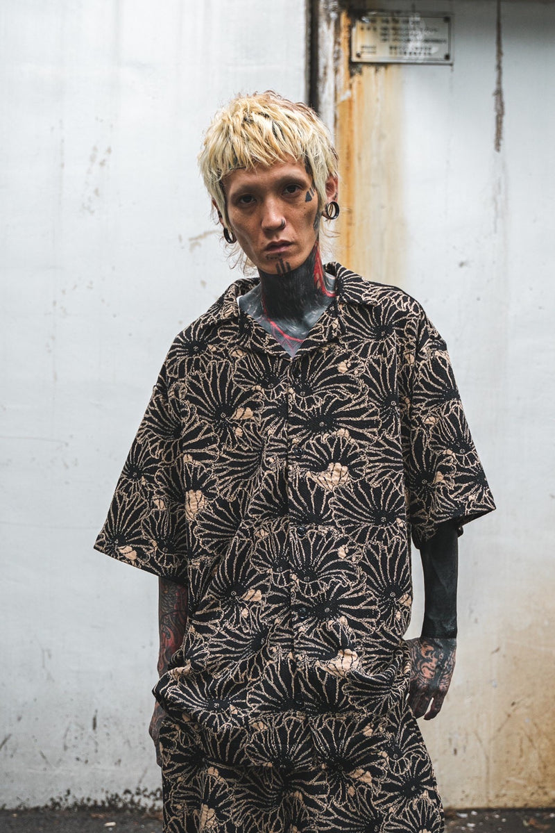 gakkin JACQUARD LOTUS LEAVES シャツ M