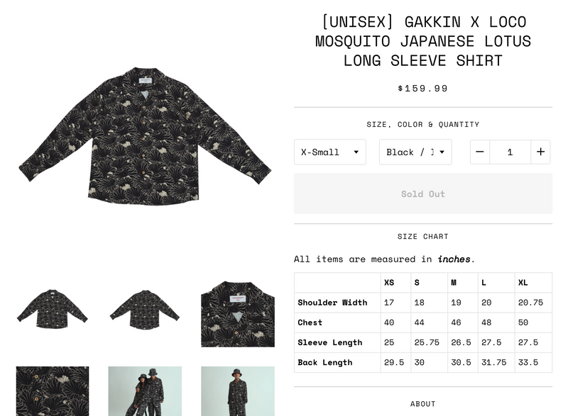 LOCO MOSQUITO x GAKKIN LOTUS  L/S SHIRT