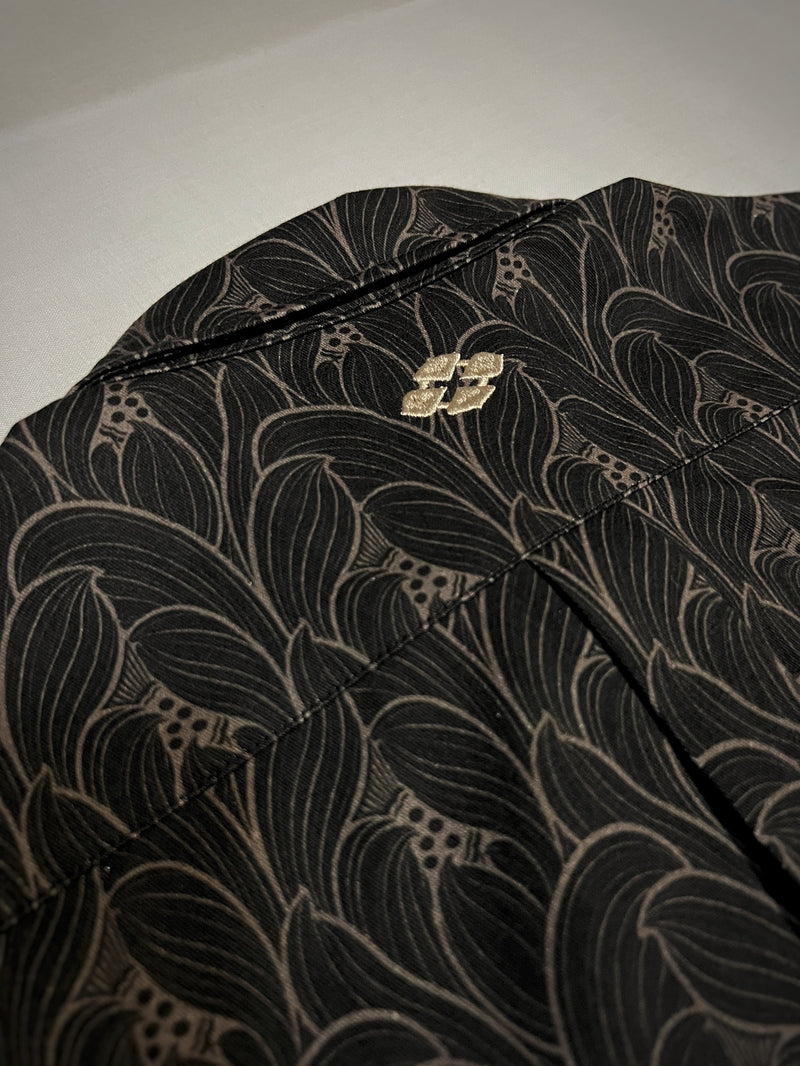 激安正規品 SHIRT JACQUARD LOTUS S/S Leaf LEAVES S/S Luxury SHIRT ...