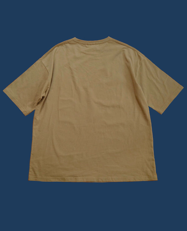 タピオカcat  T-shirts オーバーサイズシルエット カーキ　OVER SIZED T-SHIRTS
