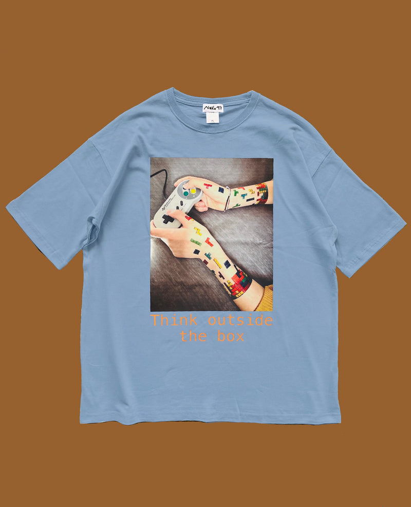 Game tattoo photo T-shirts (light blue over sized)