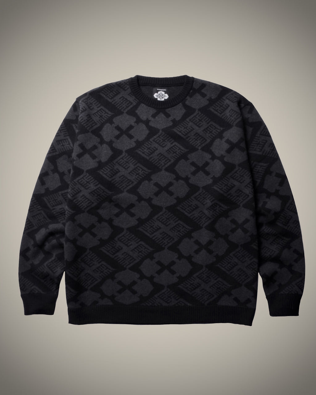 公式買蔵GAKKIN JACQUARD CREW NECK SWEATER トップス