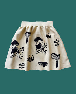 キノコニットスカート　ベージュ　mushroom knitted skirts beige