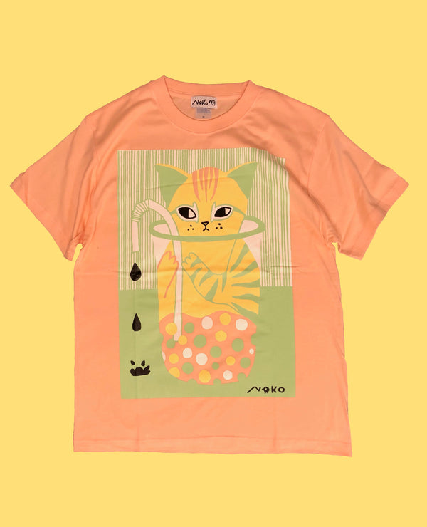 タピオカcat T-shirts アプリコットapricot (bobatea cat t-shirts)　